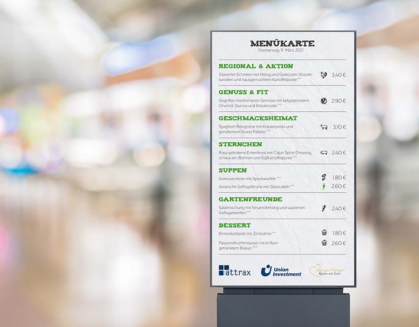 kamasys beispiel für digital Signage: Eingangsmonitor