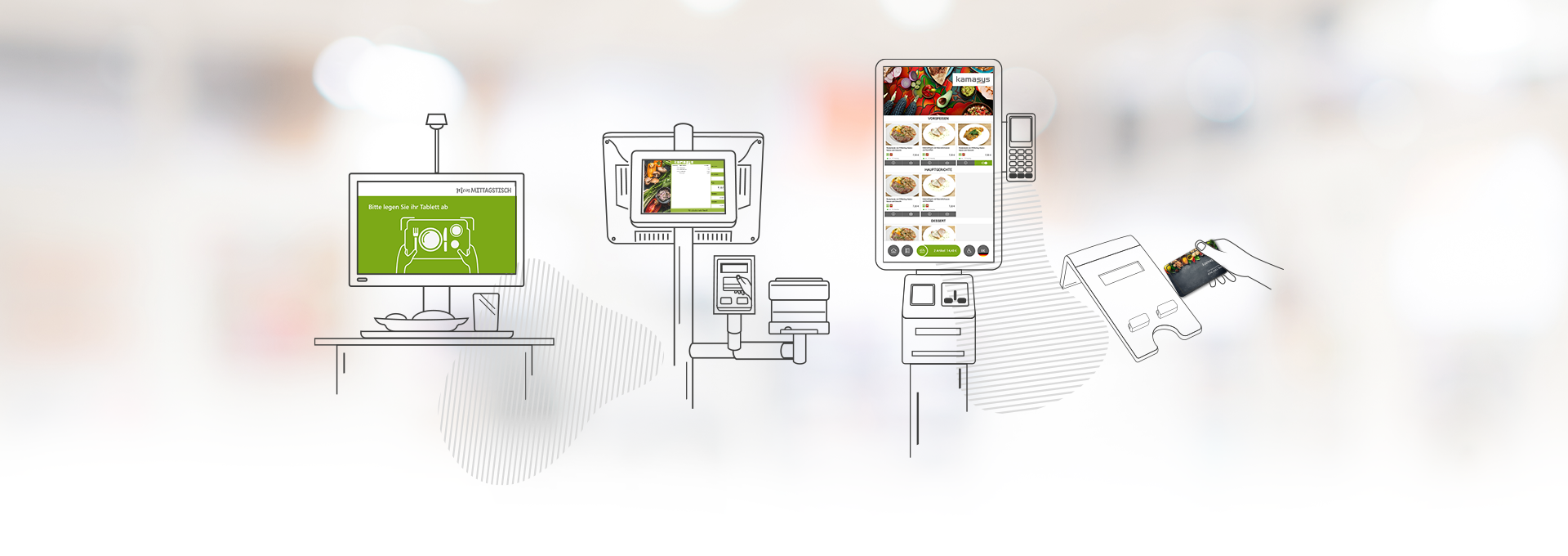 kamasys banner self-service checkouts for company catering