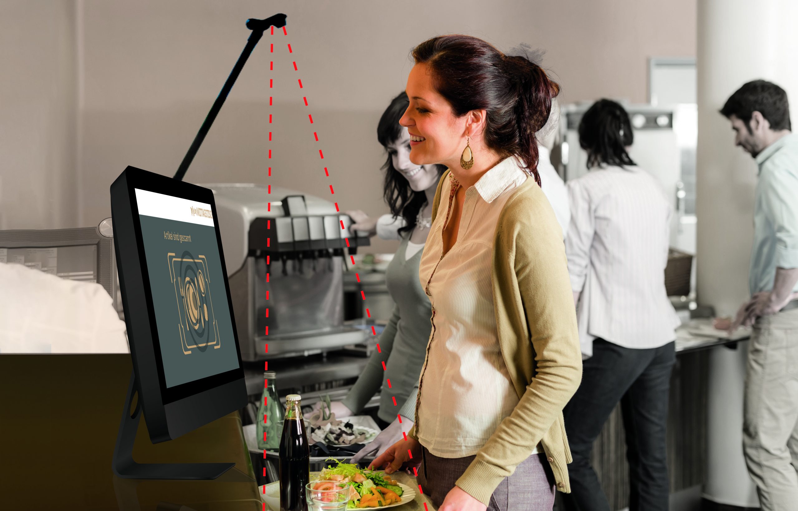 Application example: Plate scanner from kamasys in a company restaurant