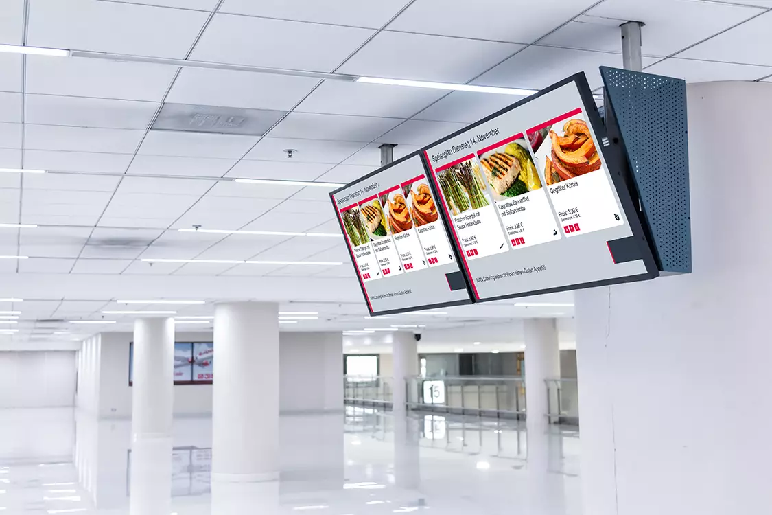 Digital signage system from kamasys: 2 output monitors