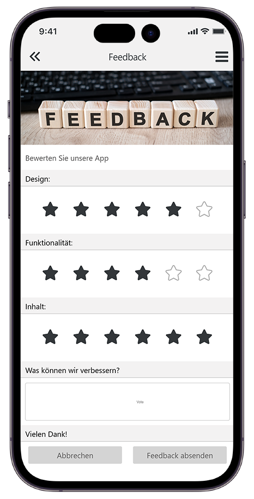 kamasys App Feedback Gäste Gästeumfrage