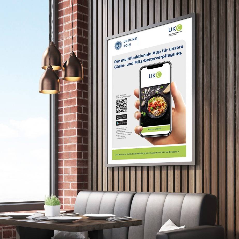 Marketing package from kamasys: poster in the company restaurant