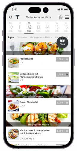 kamasys App Order Bestellung per Smartphone