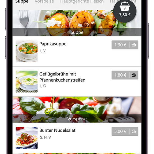 kamasys App Order Bestellung per Smartphone