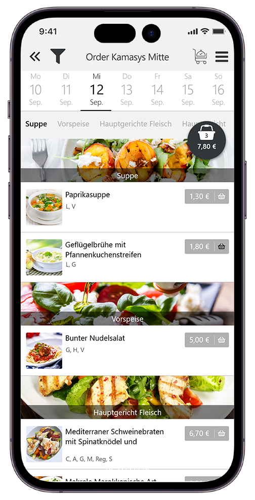 kamasys App Order Order via smartphone